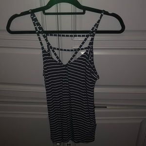 Navy Blue and White Tank